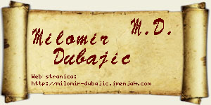 Milomir Dubajić vizit kartica
